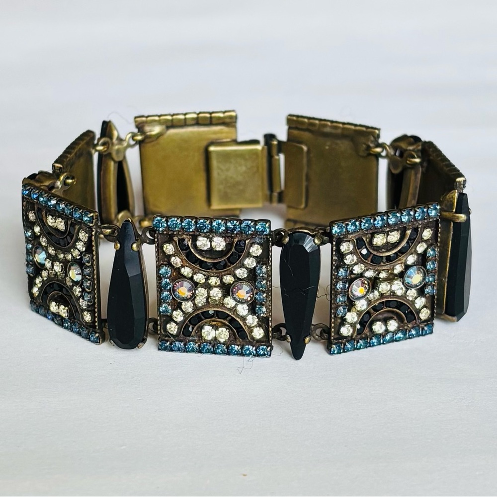 Sorrelli Black and Gold Art Deco Bracelet